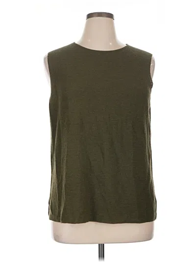 Pre-owned Eileen Fisher Sweater Vest In Green