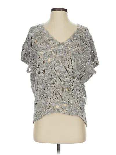 Pre-owned Eileen Fisher Sweater Vest In Silver