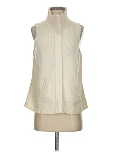 Pre-owned Eileen Fisher Sweater Vest In White