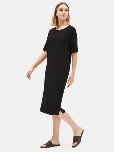 Eileen Fisher System Fine Jersey Easy Dress In Black
