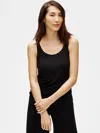 Eileen Fisher System Lightweight Viscose Jersey Slim Tank In Black