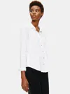 Eileen Fisher System Organic Cotton Easy Jersey Shirt In White