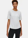 Eileen Fisher System Organic Cotton Jersey Melange Elbow-sleeve Tee In Gray