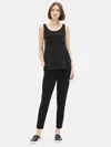 Eileen Fisher System Organic Cotton Slub Shirttail Shell In Black