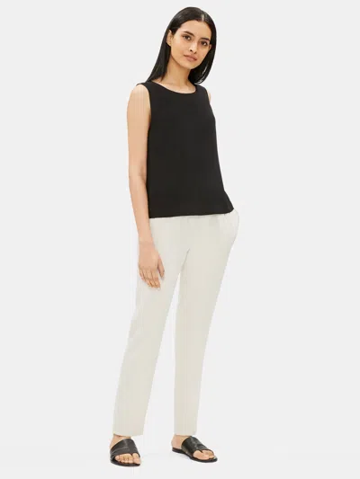 Eileen Fisher System Silk Georgette Crepe Slouchy Ankle Pant In Neutral