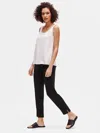 Eileen Fisher System Silk Georgette Slouchy Pant In Black