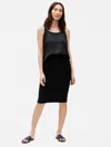 Eileen Fisher System Stretch Crepe Pencil Skirt In Black