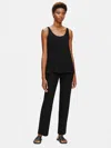 Eileen Fisher System Stretch Crepe Straight Pant In Black