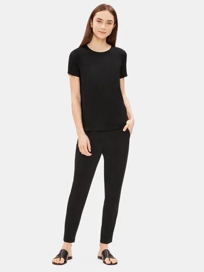 Eileen Fisher System Viscose Jersey Easy Pant In Black