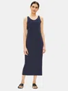 Eileen Fisher System Viscose Jersey Tank Dress In Blue