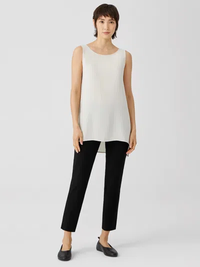 Eileen Fisher System Washable Stretch Crepe Slim Ankle Pant In Black