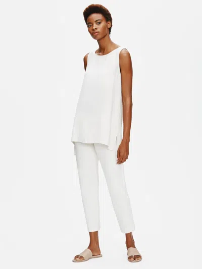 Eileen Fisher System Washable Stretch Crepe Slim Ankle Pant In Bone