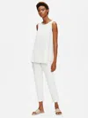 Eileen Fisher System Washable Stretch Crepe Slim Ankle Pant In White