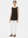 Eileen Fisher System Washable Stretch Crepe Slim Ankle Pant In White