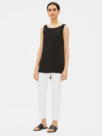 Eileen Fisher System Washable Stretch Crepe Slim Ankle Pant In White