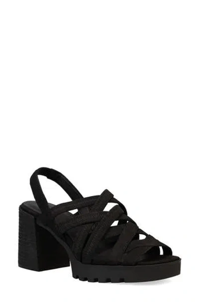 Eileen Fisher Tally Strappy Slingback Platform Sandal In Black
