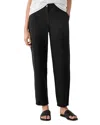Eileen Fisher Organic Cotton Tapered Ankle Pants In Black