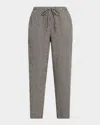 Eileen Fisher Tapered Check Organic Linen Ankle Pants