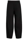 Eileen Fisher Cropped Jersey Knit Straight-leg Pants In Black