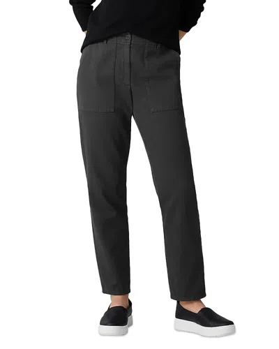 Eileen Fisher Tapered Pants In Washed Black