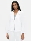 Eileen Fisher Tencel And Linen Slub Blend Jacket In White