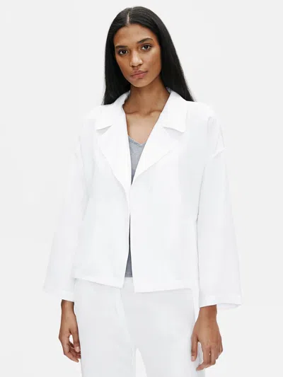 Eileen Fisher Tencel And Linen Slub Blend Jacket In White
