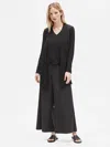 Eileen Fisher Tencel And Metal Long Cardigan In Black