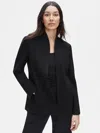 Eileen Fisher Tencel & Organic Cotton Honeycomb Shaped Jacket In Black