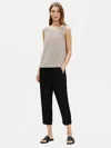 Eileen Fisher Tencel & Organic Linen Slub Easy Pant In Black