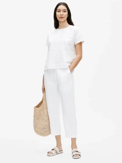 Eileen Fisher Tencel & Organic Linen Slub Easy Pant In White