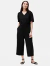 Eileen Fisher Tencel & Organic Linen Slub Jumpsuit In Black