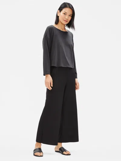 Eileen Fisher Tencel Jersey Cropped Box-top In Black