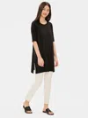 Eileen Fisher Tencel Jersey Elbow-sleeve Tunic In Black