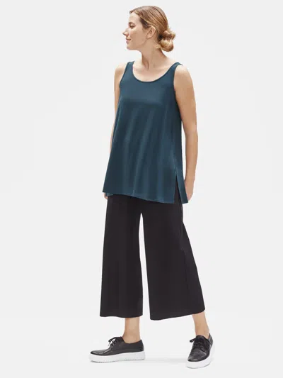 Eileen Fisher Tencel Jersey Long Tank In Blue