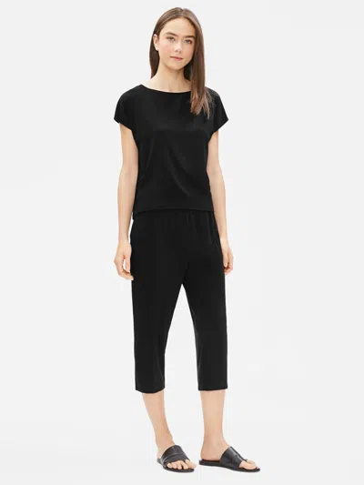 Eileen Fisher Tencel Jersey Slouchy Pant In Black