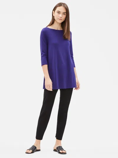 Eileen Fisher Tencel Jersey Tunic In Blue