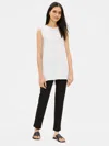 Eileen Fisher Tencel Jersey Tunic With Side Slits In White