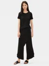 Eileen Fisher Tencel Jersey Wide-leg Wrap Pant In Black
