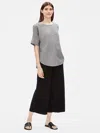 Eileen Fisher Tencel Linen Round Neck Shirt In Gray