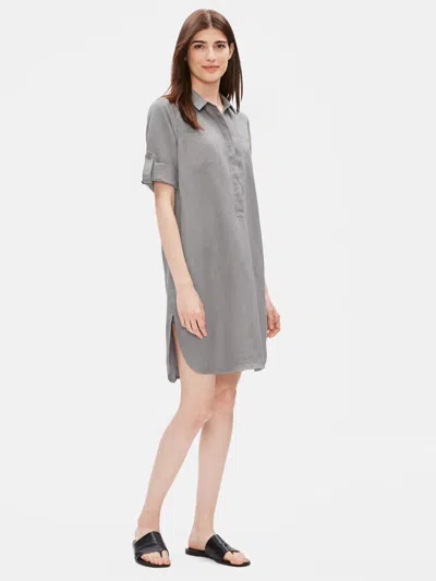 Eileen Fisher Tencel Linen Shirtdress In White