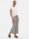 Eileen Fisher Tencel Linen Wide-leg Cropped Pant In Gray