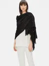 Eileen Fisher Tencel Organic Cotton Dot Wrap In Black