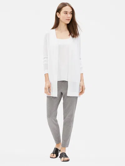 Eileen Fisher Tencel Stretch Long Cardigan In White