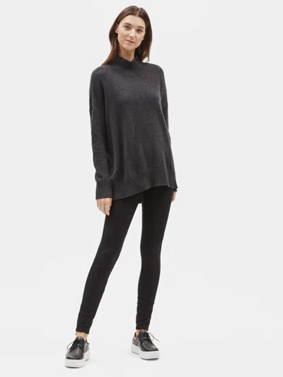 Eileen Fisher Tencel Stretch Ridge Leggings In Black