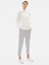 Eileen Fisher Tencel Stretch Terry Slouchy Ankle Pant In White