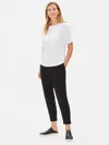 Eileen Fisher Tencel Stretch Terry Slouchy Ankle Pant In White