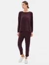 Eileen Fisher Tencel Stretch Terry Slouchy Ankle Pant In Purple