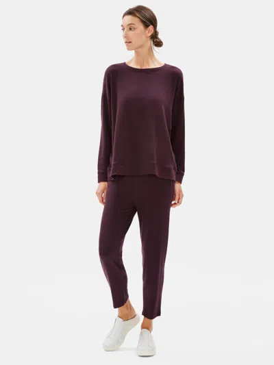 Eileen Fisher Tencel Stretch Terry Slouchy Ankle Pant In Purple