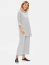 Eileen Fisher Tencel Stretch Terry Straight Ankle Pant In Gray