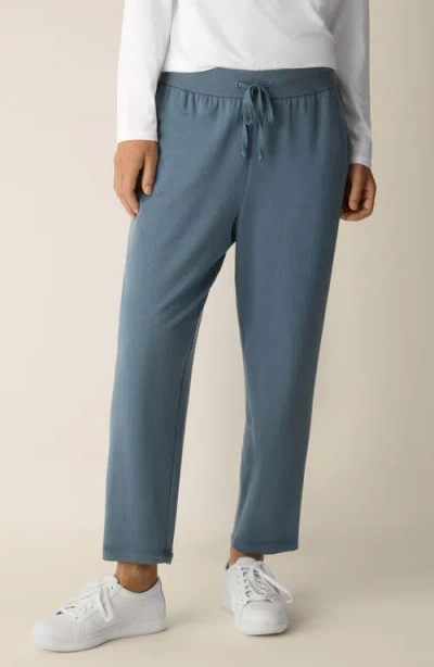 Eileen Fisher Terry Ankle Track Pants In Blue